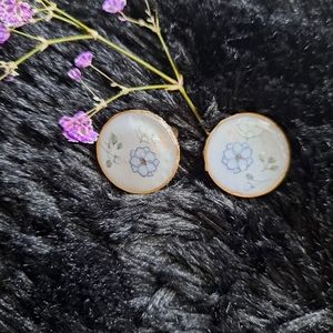 Earings, purple, handmade resin, hypoallergenic